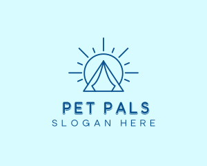 Summer Camping Tent Sun logo design