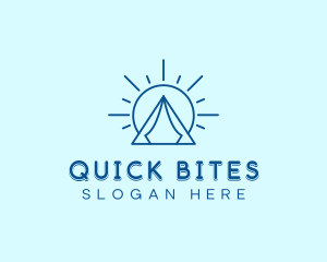 Summer Camping Tent Sun logo design