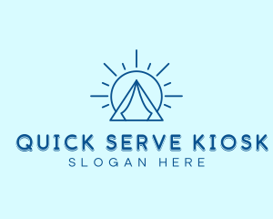 Summer Camping Tent Sun logo design