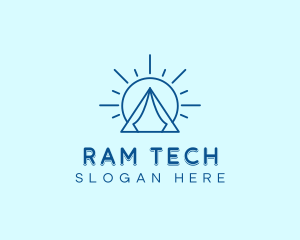 Summer Camping Tent Sun logo design