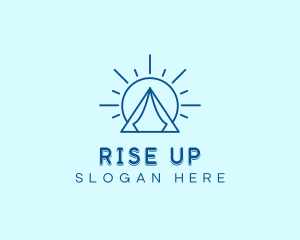 Summer Camping Tent Sun logo design