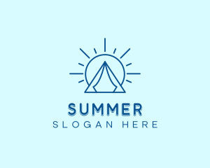 Summer Camping Tent Sun logo design