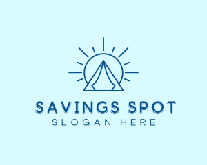 Summer Camping Tent Sun logo design