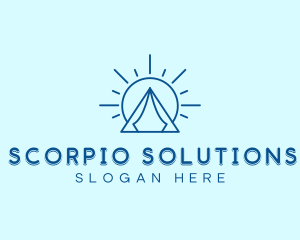 Summer Camping Tent Sun logo design