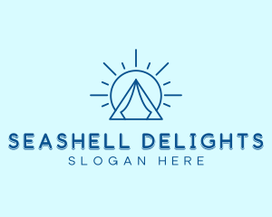 Summer Camping Tent Sun logo design