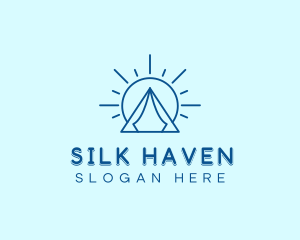 Summer Camping Tent Sun logo design