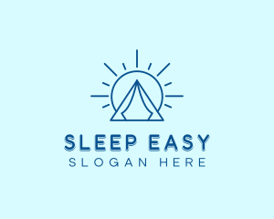 Summer Camping Tent Sun logo design