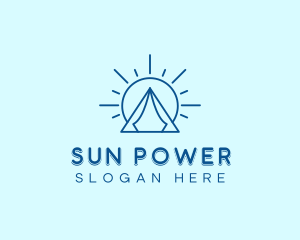 Summer Camping Tent Sun logo design