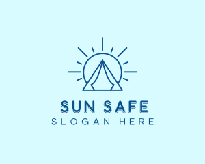 Summer Camping Tent Sun logo design