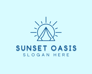 Summer Camping Tent Sun logo design