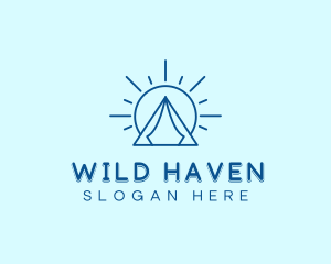 Summer Camping Tent Sun logo design