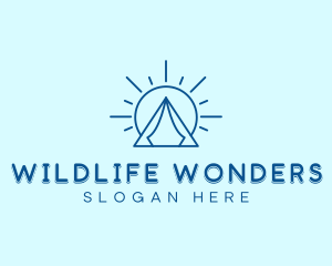 Summer Camping Tent Sun logo design