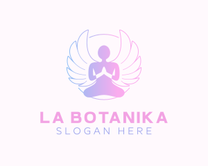 Spiritual - Angel Wings Yoga logo design