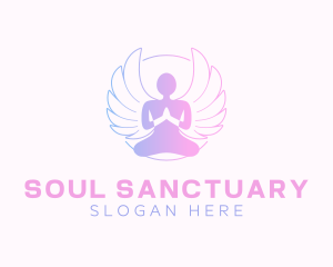 Spirituality - Angel Wings Yoga logo design