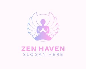 Angel Wings Yoga logo design