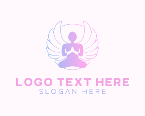 Peace - Angel Wings Yoga logo design
