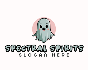 Cute Ghost Spirit logo design