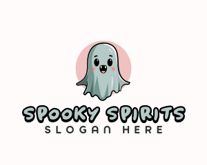 Cute Ghost Spirit logo design