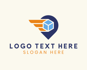 Package - Box Wings Location Logistics logo design