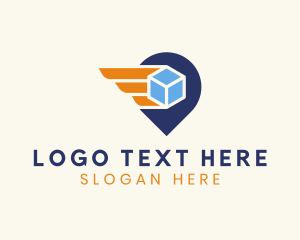 Location Pin - Box Wings Location Logistics logo design