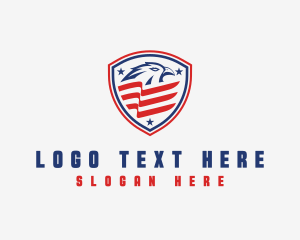 Falcon - Eagle Flag Shield logo design