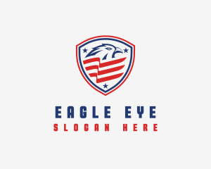 Eagle Flag Shield logo design