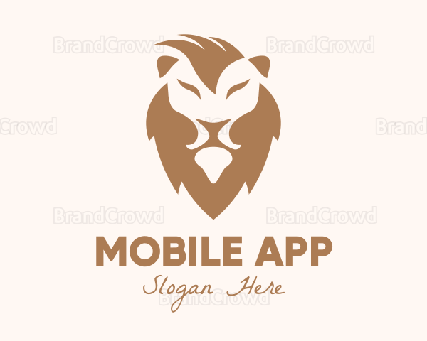 Brown Lion Head Logo