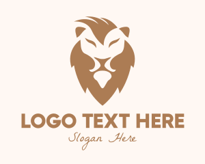 White Flag - Brown Lion Head logo design