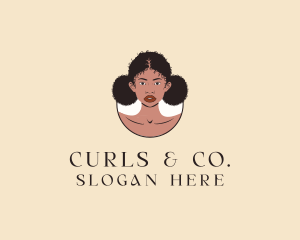 Curls - Afro Woman Salon logo design