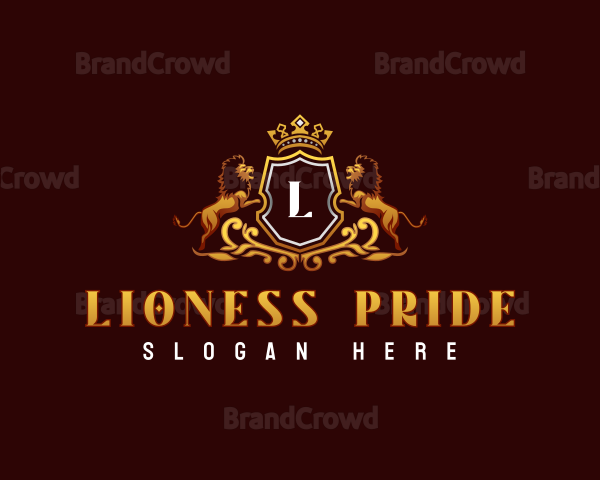 Royal Crown Shield Lion Logo