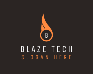 Blazing Fire Torch  logo design