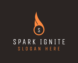 Blazing Fire Torch  logo design