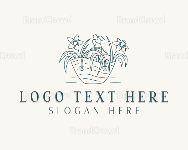 Garden Flower Basket Logo