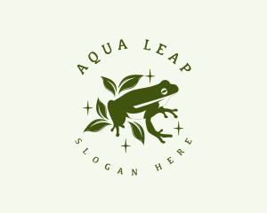 Amphibian - Frog Leaf Nature logo design