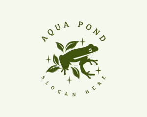 Pond - Frog Leaf Nature logo design