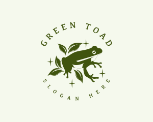 Toad - Frog Leaf Nature logo design