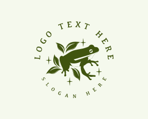 Pond - Frog Leaf Nature logo design