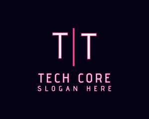 Cyber Neon Techno logo design