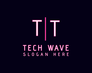 Techno - Cyber Neon Techno logo design