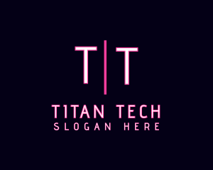 Cyber Neon Techno logo design