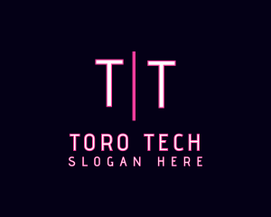 Cyber Neon Techno logo design