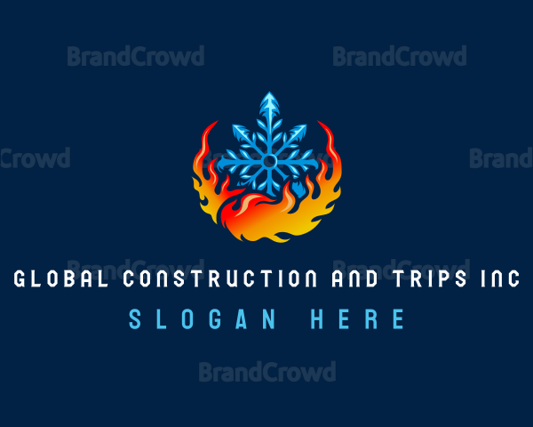 Snowflake Heating Cooling Logo