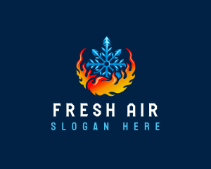 Snowflake Heating Cooling logo design