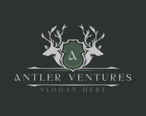 Antler Deer Horn logo design