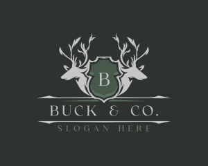 Antler Deer Horn logo design