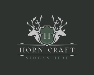 Antler Deer Horn logo design