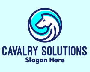 Cavalry - Pegasus Horse Head logo design