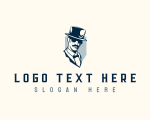 Luxury - Gentleman Hat Mustache logo design