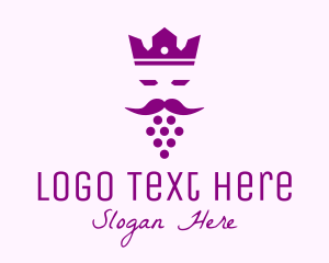 Wine Connoisseur - King Grape Beard logo design