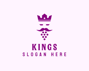 King Grape Beard logo design